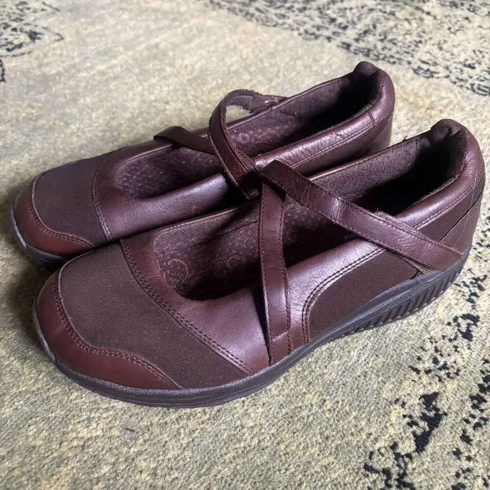 Skechers Shape Ups Mary Jane Shoes Womens Sz 10 Brown Leather Walking Comfort - Picture 9 of 16